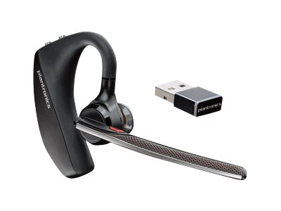 Plantronics 206110-101 Voyager 5200 UC Bluetooth Headset - Black &amp; Large Ear Tip with Foam Covers for Voyager 5200 Series